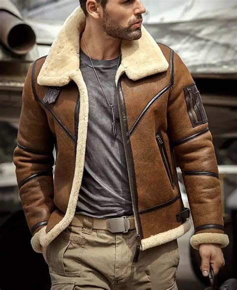 shearling aviator jacket men's.